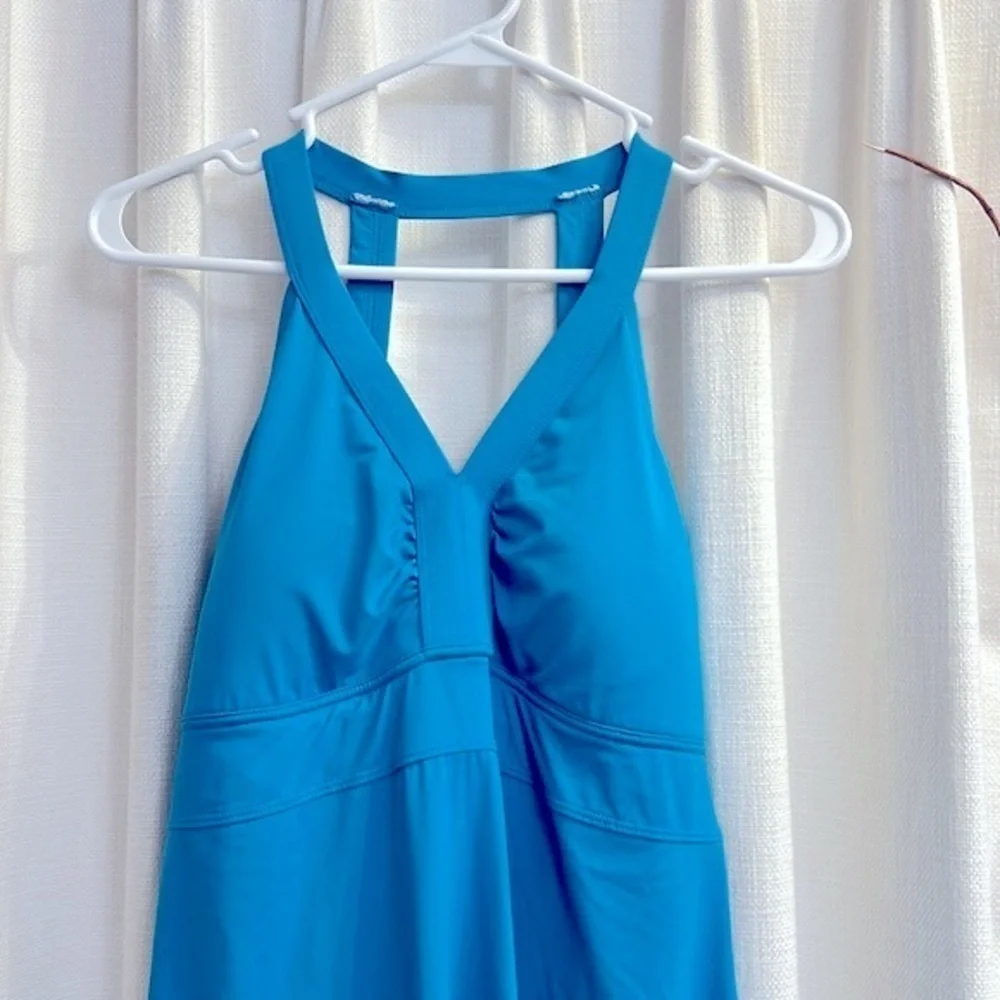 Women’s Athleta Sunfish Polyester & Spandex V Neck Tank Style Swim Dress Size M